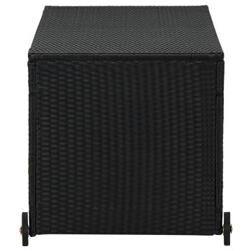 Stylish Black Garden Storage Box - 120x65x61 cm Poly Rattan