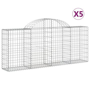 Arched Gabion Baskets 5 pcs - 200x30x80/100 cm Galvanised Iron