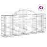 Arched Gabion Baskets 5 pcs - 200x30x80/100 cm Galvanised Iron