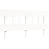 White King Size Bed Frame with Headboard - Solid Wood Design