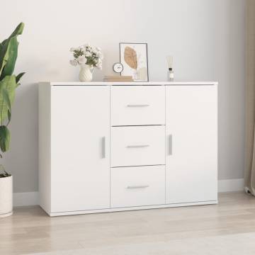 Stylish White Sideboard - 91x29.5x65 cm Engineered Wood