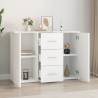 Stylish White Sideboard - 91x29.5x65 cm Engineered Wood