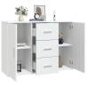 Stylish White Sideboard - 91x29.5x65 cm Engineered Wood