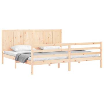 Super King Size Solid Wood Bed Frame with Headboard