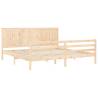 Super King Size Solid Wood Bed Frame with Headboard