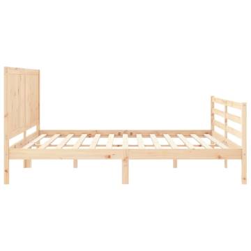 Super King Size Solid Wood Bed Frame with Headboard