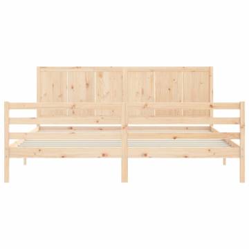 Super King Size Solid Wood Bed Frame with Headboard