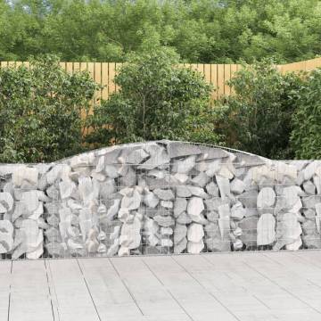 Arched Gabion Baskets - 9 pcs Galvanised Iron Garden Barriers