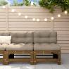 Middle Sofas with Cushions - Honey Brown Solid Wood Pine