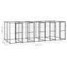 Outdoor Dog Kennel Steel 12.1 m² | Safe & Spacious Play Area