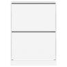 Shoe Cabinet with 2 Flip-Drawers - White, 80x42x108 cm