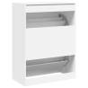 Shoe Cabinet with 2 Flip-Drawers - White, 80x42x108 cm