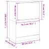 Shoe Cabinet with 2 Flip-Drawers - White, 80x42x108 cm