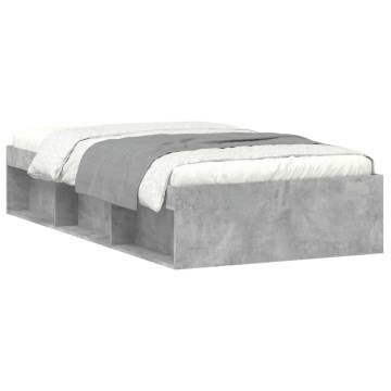 Concrete Grey Bed Frame 90x200 cm - Stylish & Durable