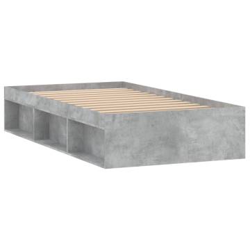 Concrete Grey Bed Frame 90x200 cm - Stylish & Durable