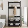 Wardrobe with Drawers Black 89x39x184.5 cm Engineered Wood Colour black Quantity in Package 1 Amount 