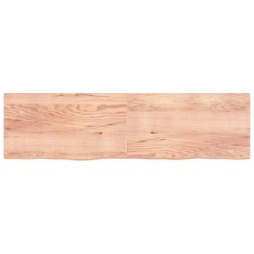 Light Brown Solid Wood Bathroom Countertop - 220x60cm