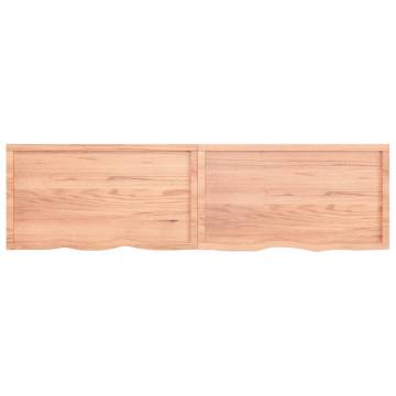 Light Brown Solid Wood Bathroom Countertop - 220x60cm