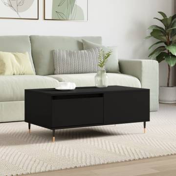 Elegant Black Coffee Table - 90x50x36.5 cm | Hipomarket