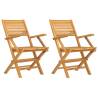 Folding Garden Chairs 2 pcs - Solid Teak, Space-Saving Design