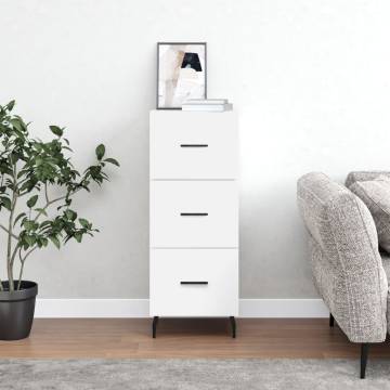 Modern White Sideboard - 34.5x34x90 cm Engineered Wood