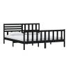 Black Bed Frame 180x200 cm - Super King Size Solid Wood