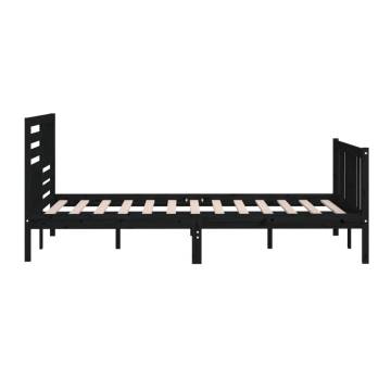 Black Bed Frame 180x200 cm - Super King Size Solid Wood