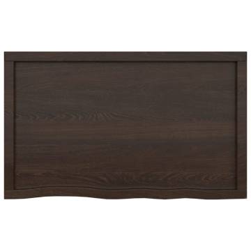 Table Top Dark Brown Solid Wood Oak - 100x60 cm | HipoMarket