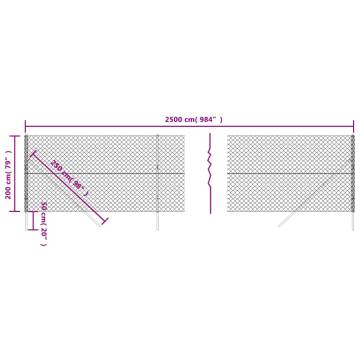 Buy Chain Link Fence Silver 2x25 m - Durable Steel Barrier