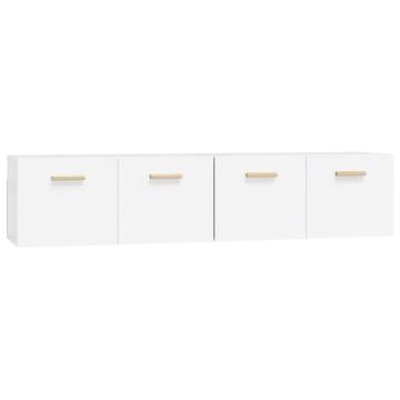 Stylish High Gloss White Wall Cabinets - 2 pcs | HipoMarket