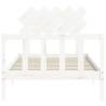 White Bed Frame with Headboard 100x200 cm - Solid Wood Elegance