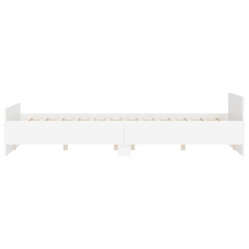 White Bed Frame with Headboard & Footboard - 160x200 cm