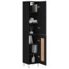 Stylish Highboard Black - 34.5x34x180 cm Engineered Wood