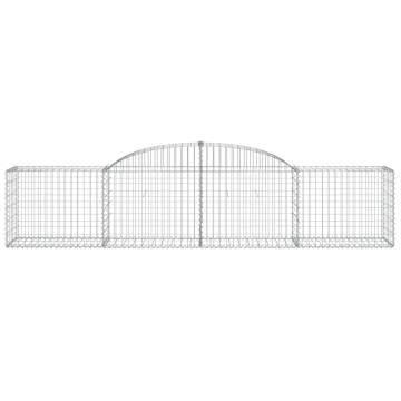 Arched Gabion Baskets - 20 pcs Galvanised Iron for Garden