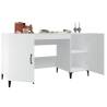 Stylish White Desk 140x50 cm Engineered Wood for Your Office