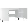 Stylish White Desk 140x50 cm Engineered Wood for Your Office