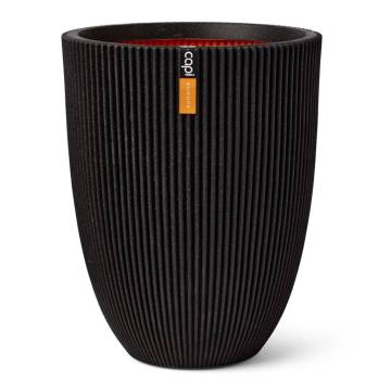 Capi Vase Elegant Groove 46x58 cm Black - Eco-Friendly Design