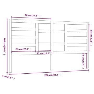 White Solid Wood Pine Bed Headboard - 206x4x104 cm | HipoMarket