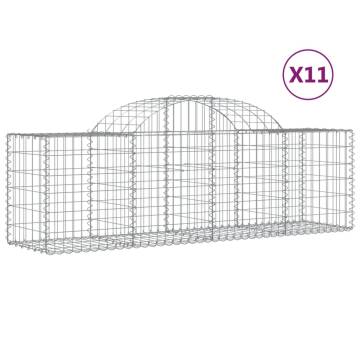 Arched Gabion Baskets - 11 pcs Galvanised Iron 200x50x60/80 cm