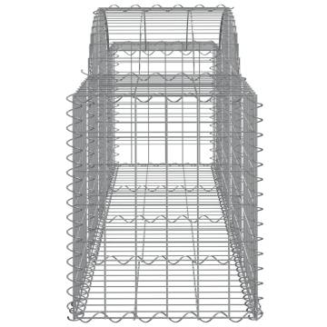 Arched Gabion Baskets - 11 pcs Galvanised Iron 200x50x60/80 cm