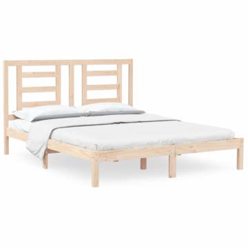 Solid Wood Pine Bed Frame 160x200 cm - Modern & Sturdy