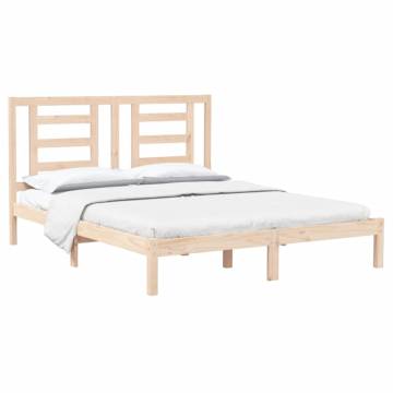 Solid Wood Pine Bed Frame 160x200 cm - Modern & Sturdy