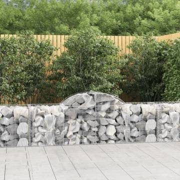 Arched Gabion Baskets - 9 pcs Galvanised Iron for Your Garden