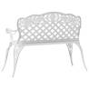 Stylish 108 cm White Cast Aluminium Garden Bench