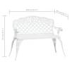 Stylish 108 cm White Cast Aluminium Garden Bench