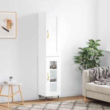 Stylish Highboard White 34.5x34x180 cm | Hipomarket