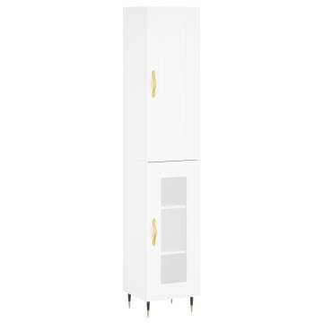 Stylish Highboard White 34.5x34x180 cm | Hipomarket