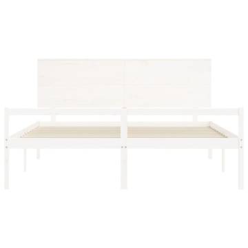 Super King Size White Bed Frame with Headboard | HipoMarket