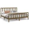 Honey Brown Solid Wood Bed Frame 200x200 cm | HipoMarket