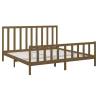 Honey Brown Solid Wood Bed Frame 200x200 cm | HipoMarket